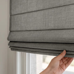 Custom Semi-blackout Linen Roman Shade