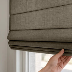 Custom Semi-blackout Linen Roman Shade
