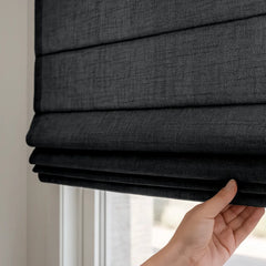 Custom Semi-blackout Linen Roman Shade