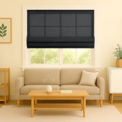 Custom Semi-blackout Linen Roman Shade