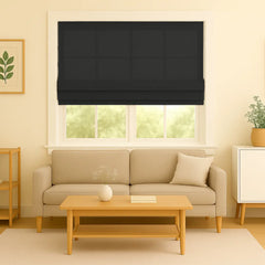 Custom Semi-blackout Linen Roman Shade