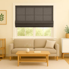Custom Semi-blackout Linen Roman Shade