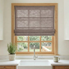 Custom Semi-Blackout Dark Brown Roman Shades-DRAPERYUSA