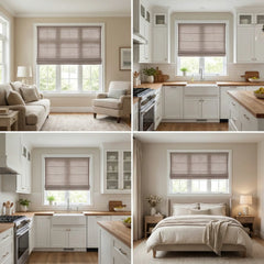 Custom Semi-Blackout Dark Brown Roman Shades-DRAPERYUSA