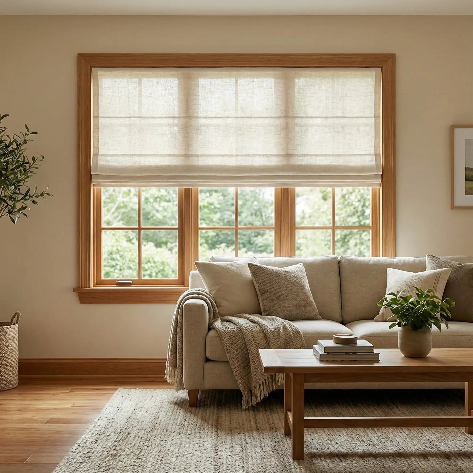 Custom Semi-Blackout Ivory White Roman Shades-DRAPERYUSA