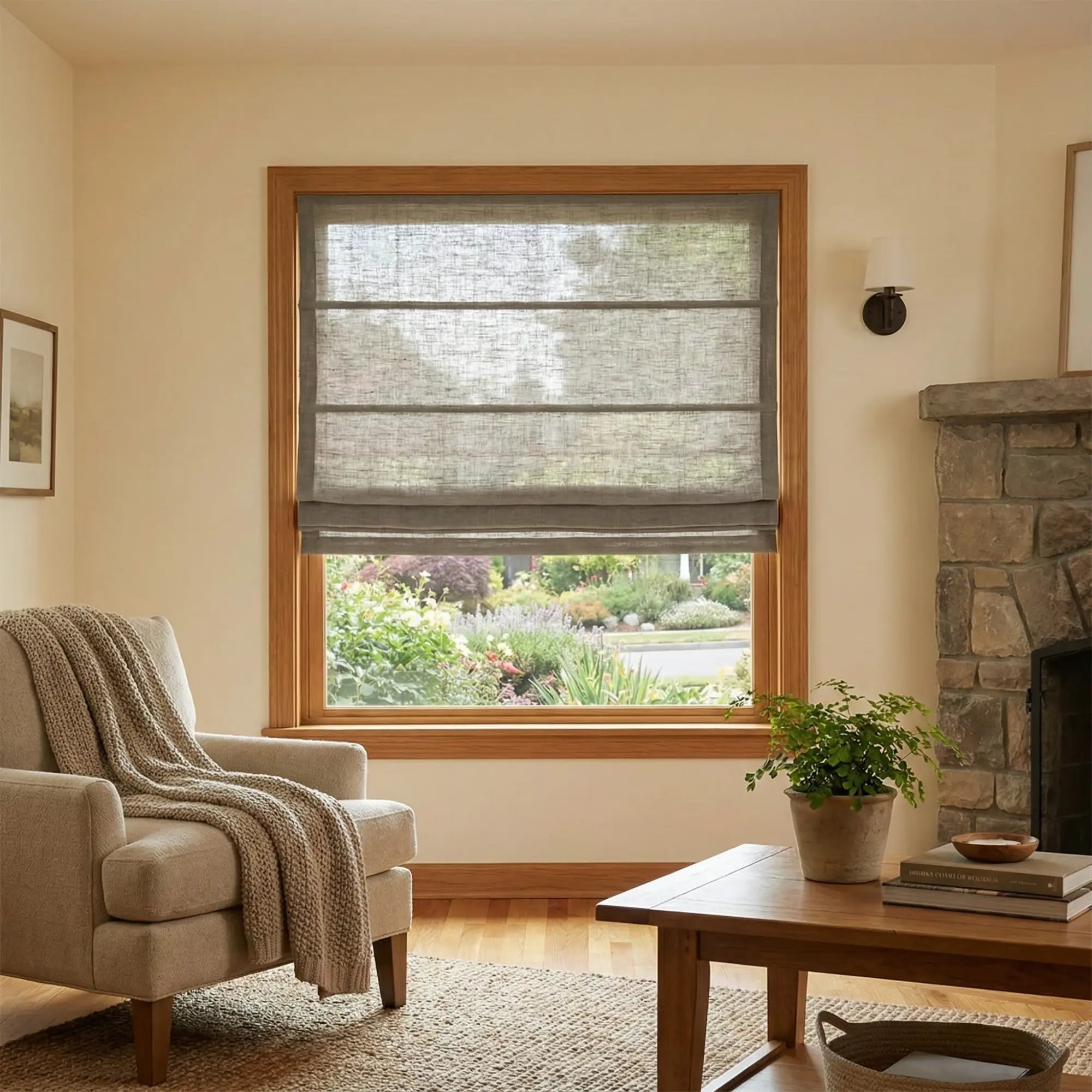 Custom Semi-Blackout Medium Gray Roman Shades-DRAPERYUSA