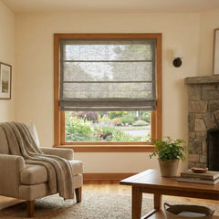 Custom Semi-Blackout Medium Gray Roman Shades-DRAPERYUSA
