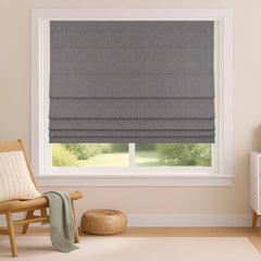 Custom 100% Blackout Roman Curtains - Sleep Enhancement
