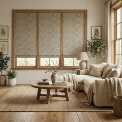 Custom 100% Blackout Cordless Sandy Brown Roman Shades-DRAPERYUSA
