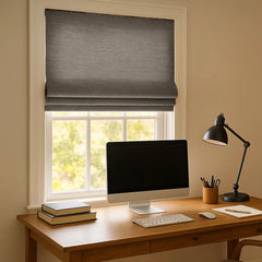 100% Blackout Custom Roman Shades- Cordless Safety Design