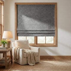 Custom 100% Blackout Textured Roman Shades