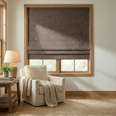 Custom 100% Blackout Textured Roman Shades