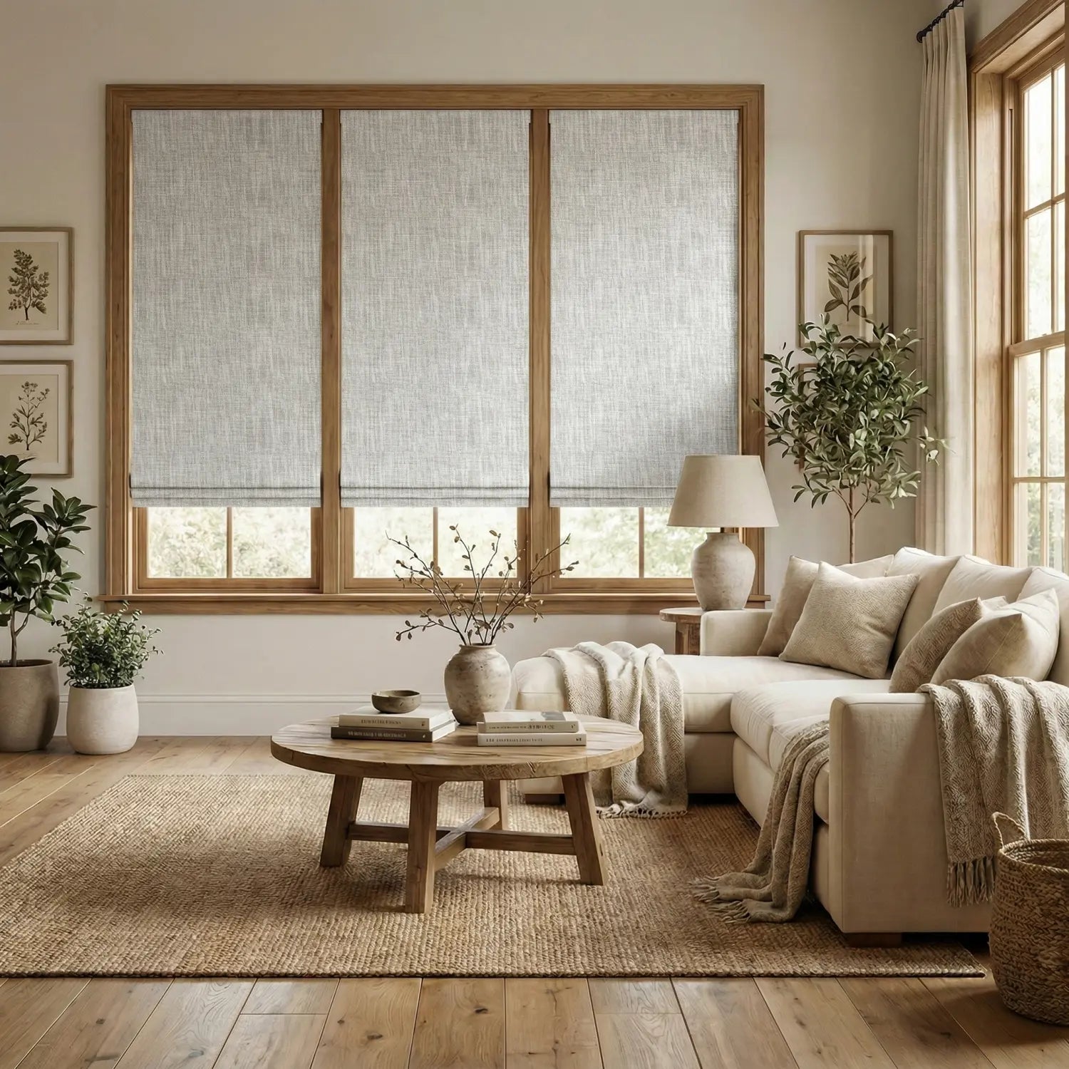 Custom 100% Blackout Cordless Fog Roman Shades-DRAPERYUSA