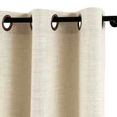Custom Linen-Blend Blackout Grommet Curtains | 25 Colors & Thermal Lining