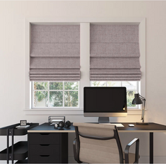 Custom Linen 100% Blackout Roman Shades