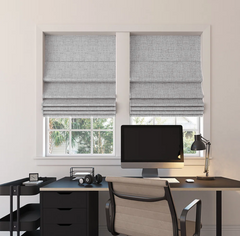 Custom Linen 100% Blackout Roman Shades